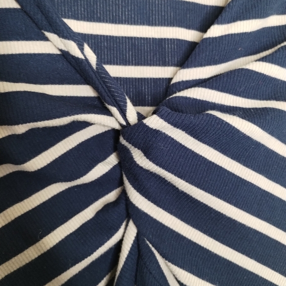 Torrid Mini Rib Knit Twist Front Skater Dress Stripe Women's Plus Size 0X - Picture 2 of 6